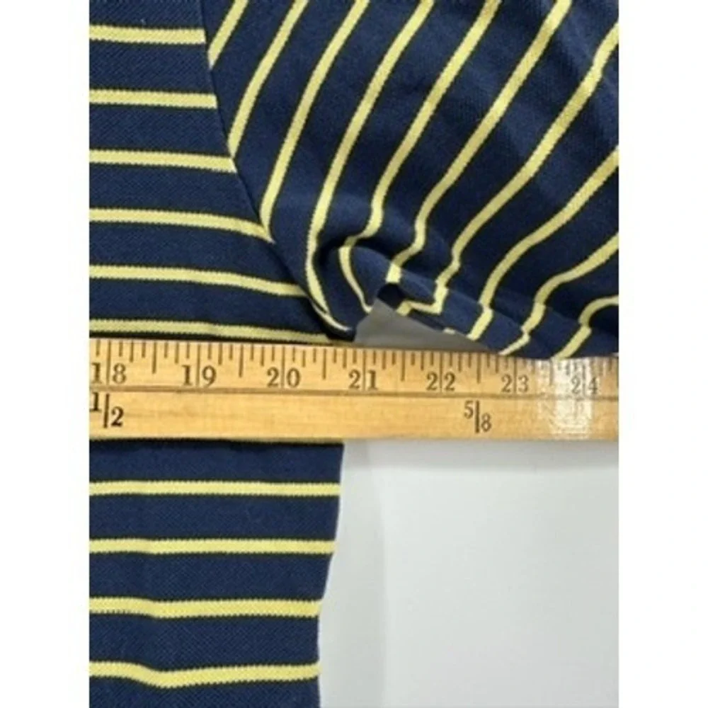 Polo Golf Ralph Lauren Medium Navy Yellow Striped Polo Shirt Men's‎ Short Sleeve